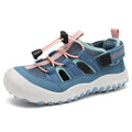 Mishansha Toddler Girls Sandals Closed Toe, Adjustable Breathable Summer Outdoor Hiking Walking Shoes for Kids Play & Beach Blue 12 Little Kid