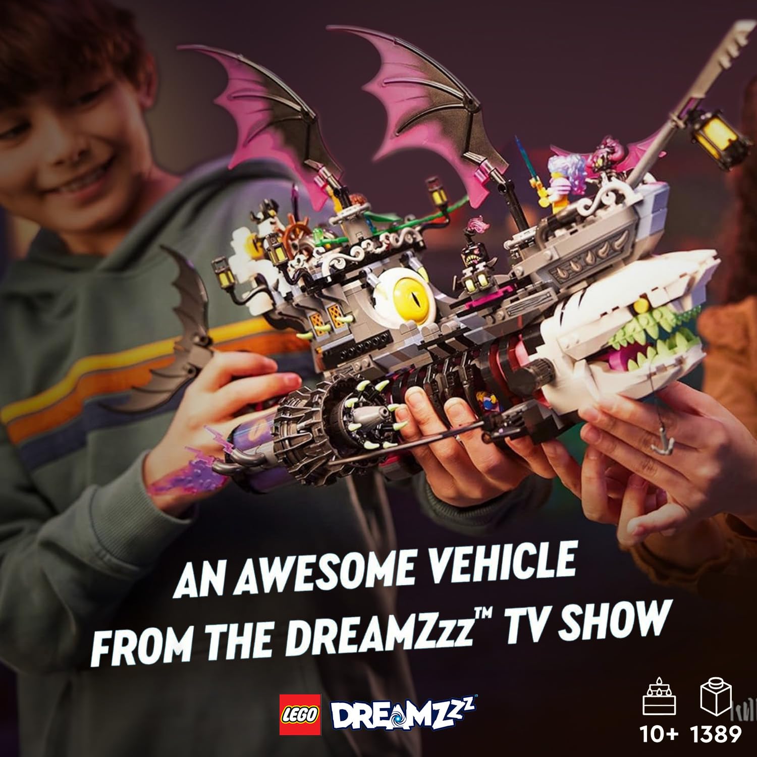 LEGO DREAMZzz Nightmare Shark Ship 71469, Construct The Building Toy Set as a Flying Pirate Ship or a Monster Truck, Includes 4 Minifigures, Shark Toy, Gift for Tweens and Kids Ages 10 and Up