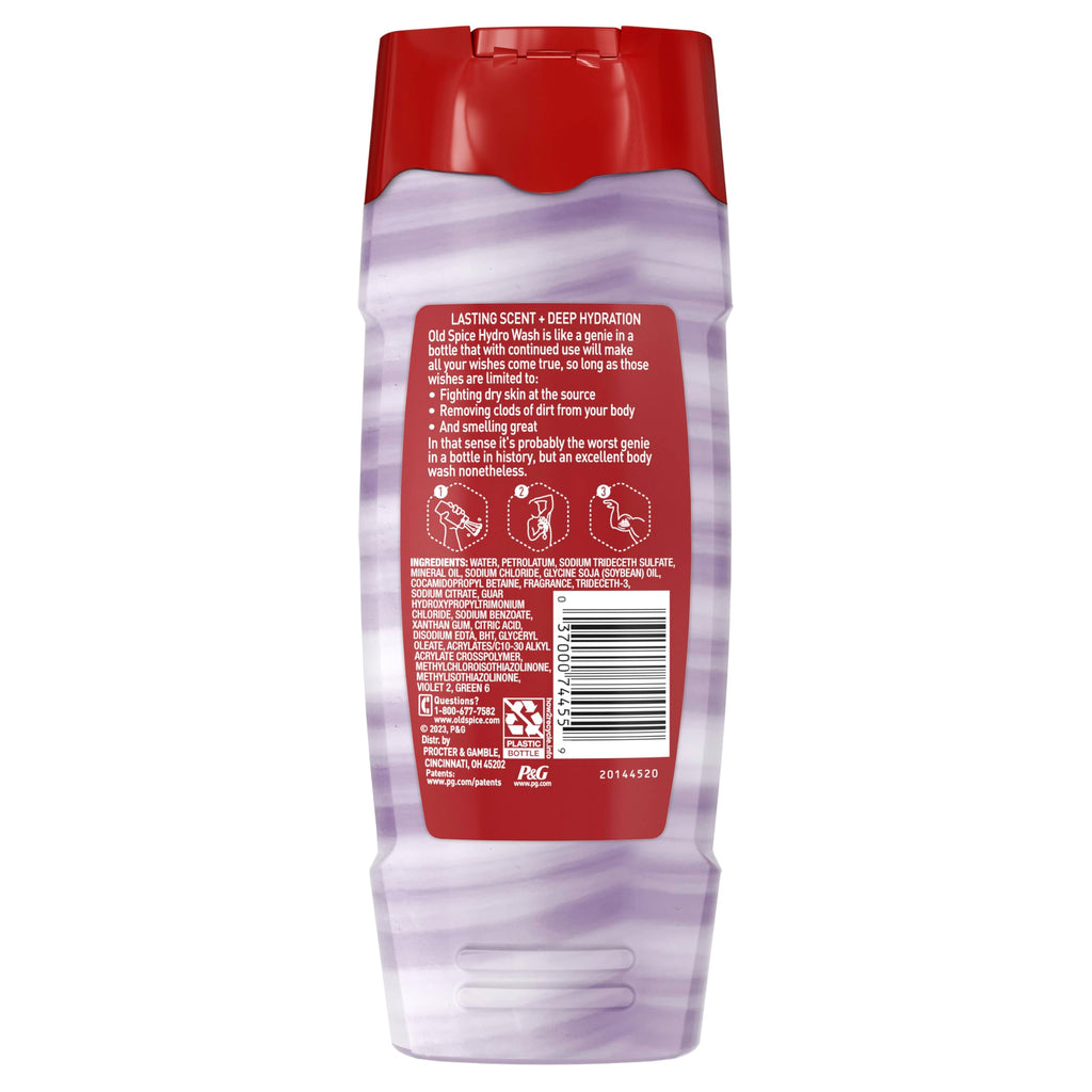 Old Spice Moisturizing Body Wash for Men, Hydro Wash, 2-in-1 Long Lasting Scent & Deep Hydration, 24/7 Shower Fresh, Smoother Swagger Scent, 16 oz (Pack of 4)