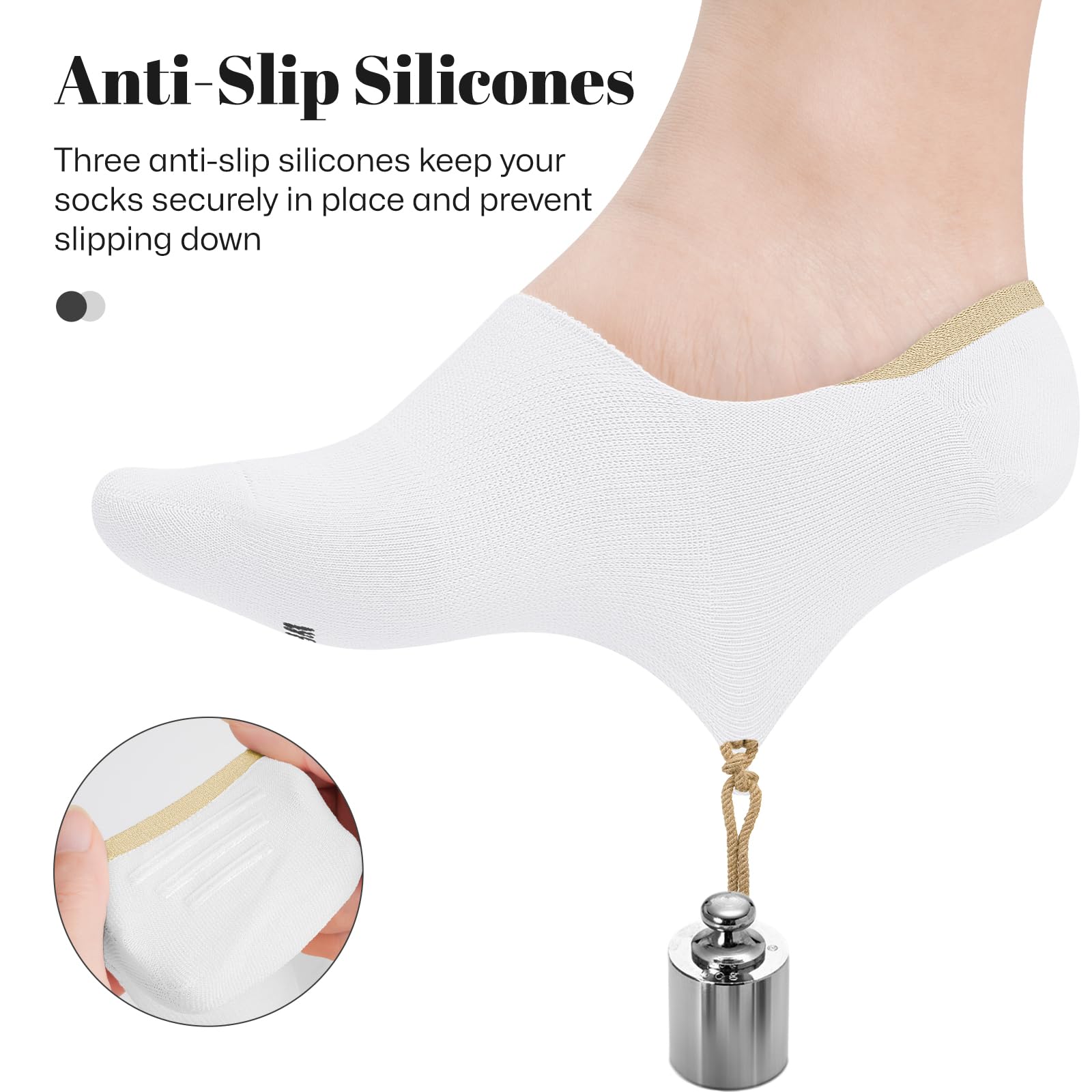 wernies No Show Socks Women Low Socks Non Slip Flat Boat Line 4 Pairs