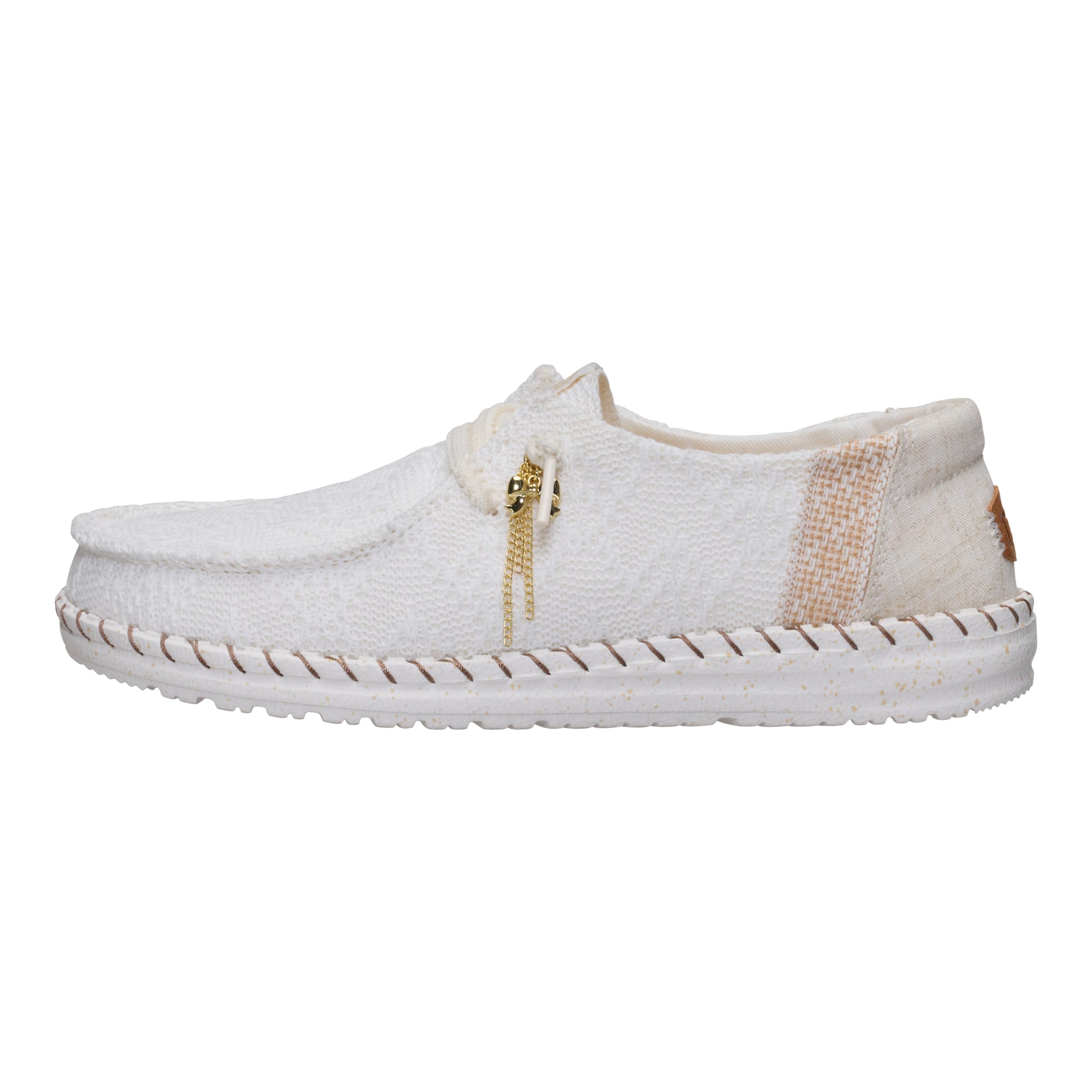 HEYDUDE Wendy Boho Knit White Size 8, Women’s Shoes, Slip-on Loafers, Comfortable & Light-Weight