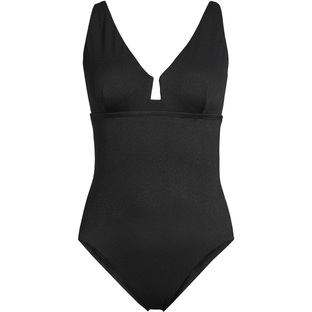 Lands' End Women's Crepe Rectangular Wire One Piece X-Small Black