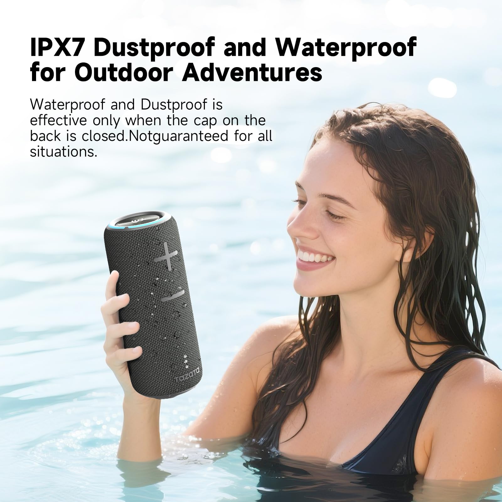 TAZATA Portable Bluetooth Speaker, 30W 360° Surround Sound IPX7 Waterproof Wireless Golf Speakers,Outdoor Loud TWS Speaker for Beach,Party,Camping,Birthday Valentines Gifts