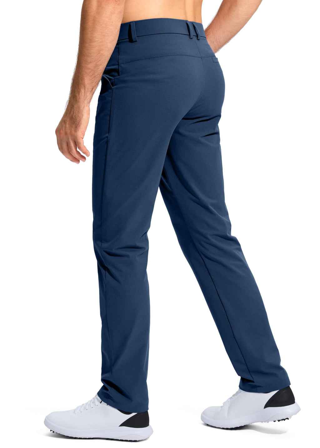 Pudolla Men's Golf Pants Stretch Work Pants for Men Dress Comfy Pants 30 Lightweight Quick Dry Casual Trousers(Navy 30Wx30L)