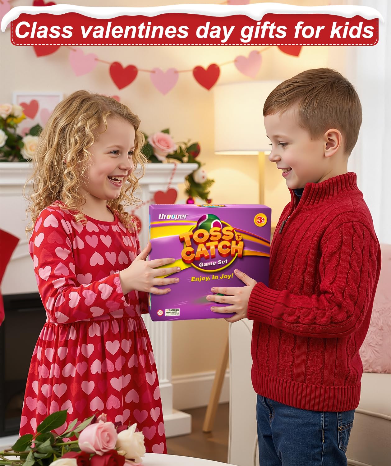 Qrooper Kids Toys Toss and Catch Game Set Valentines Day Gifts for Kids Toddler, Toys for 3 4 5 6 7 8 Year Old Boys Girls Birthday Gift, Yard Outdoor Games for Kid Ages 4-8 8-12 Beach Pool