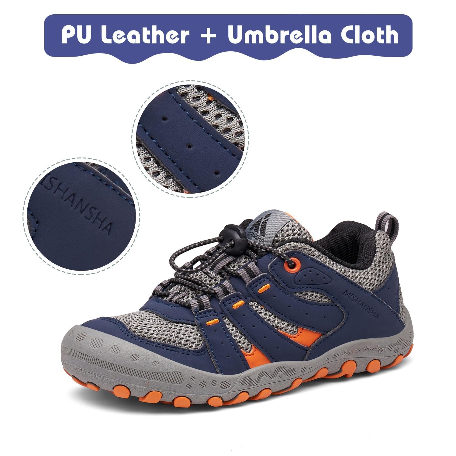 Mishansha Boy's Girl's Hiking Shoes Low Top Sneakers Outdoor Trekking Walking Climbing Running Shoes Gray/Mesh 9-9.5 Toddler