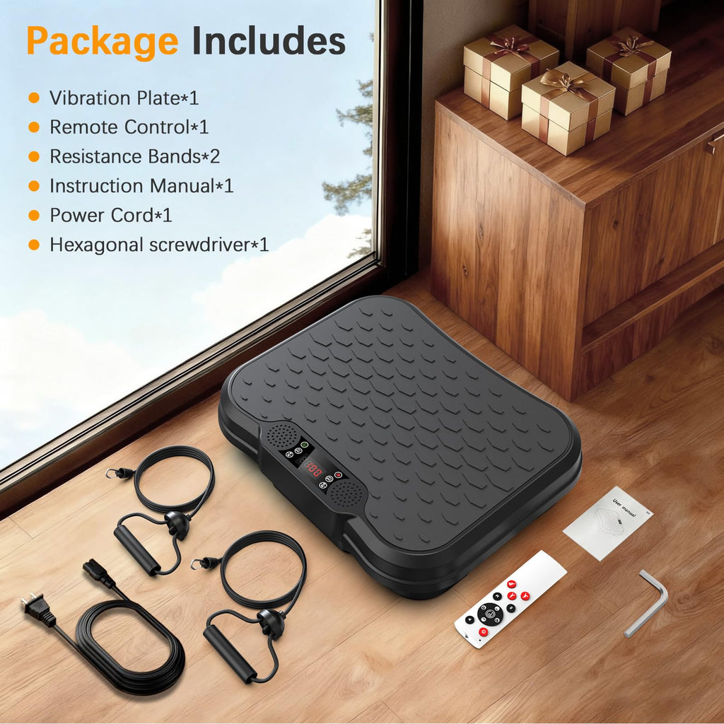 Vibration Plate Exercise Machine, 250 Speeds Home Fitness Vibrating Plate for Lymphatic Drainage, Vibration Plate 400 Lbs Capacity, Vibrating Plates for Weight Loss, Workout Equipment for Women Men