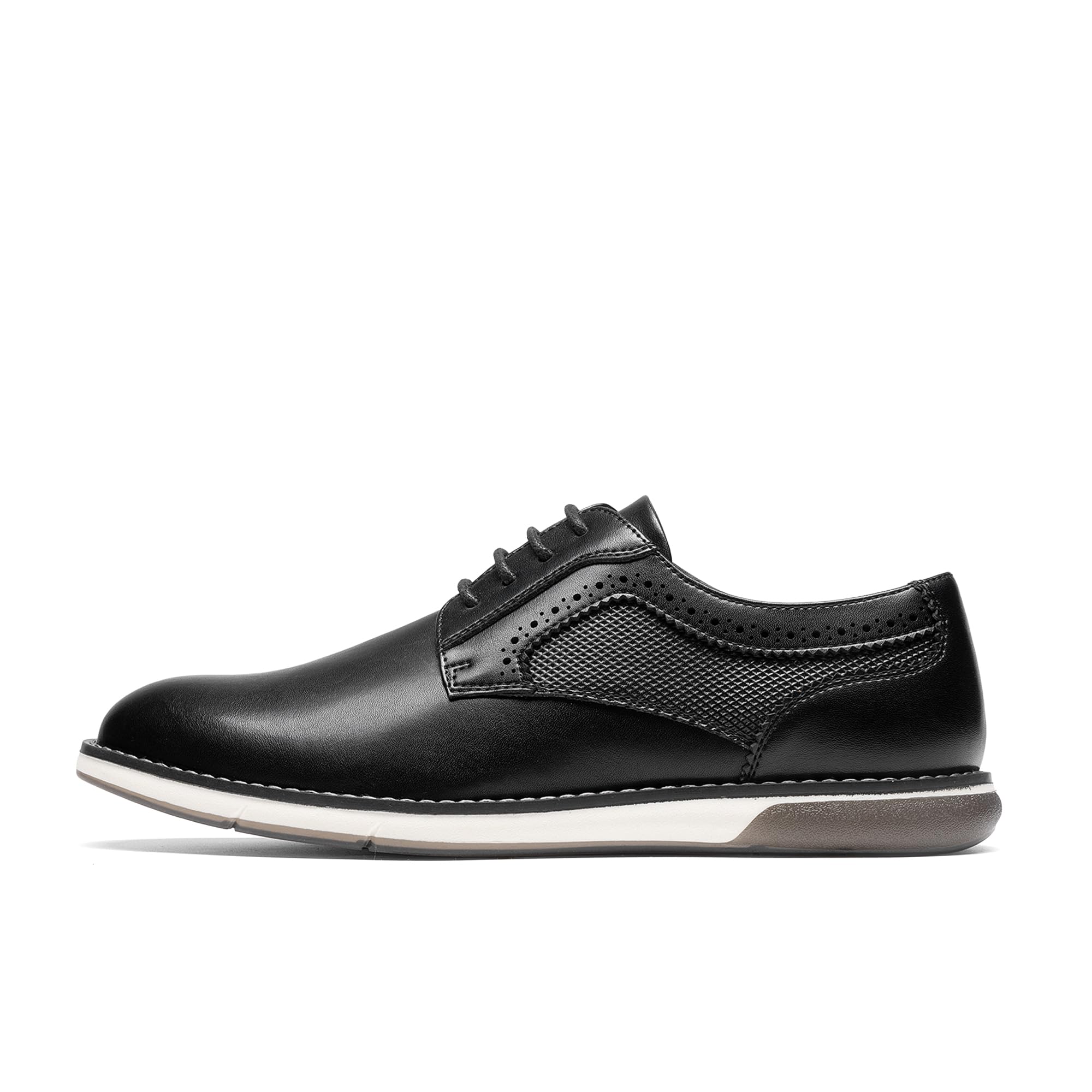 Bruno Marc Men's Casual Dress Sneaker Shoes, Business Formal Derby Plain Toe Oxfords Crossflex GentEdge,Size 13,Black,SBOX223M
