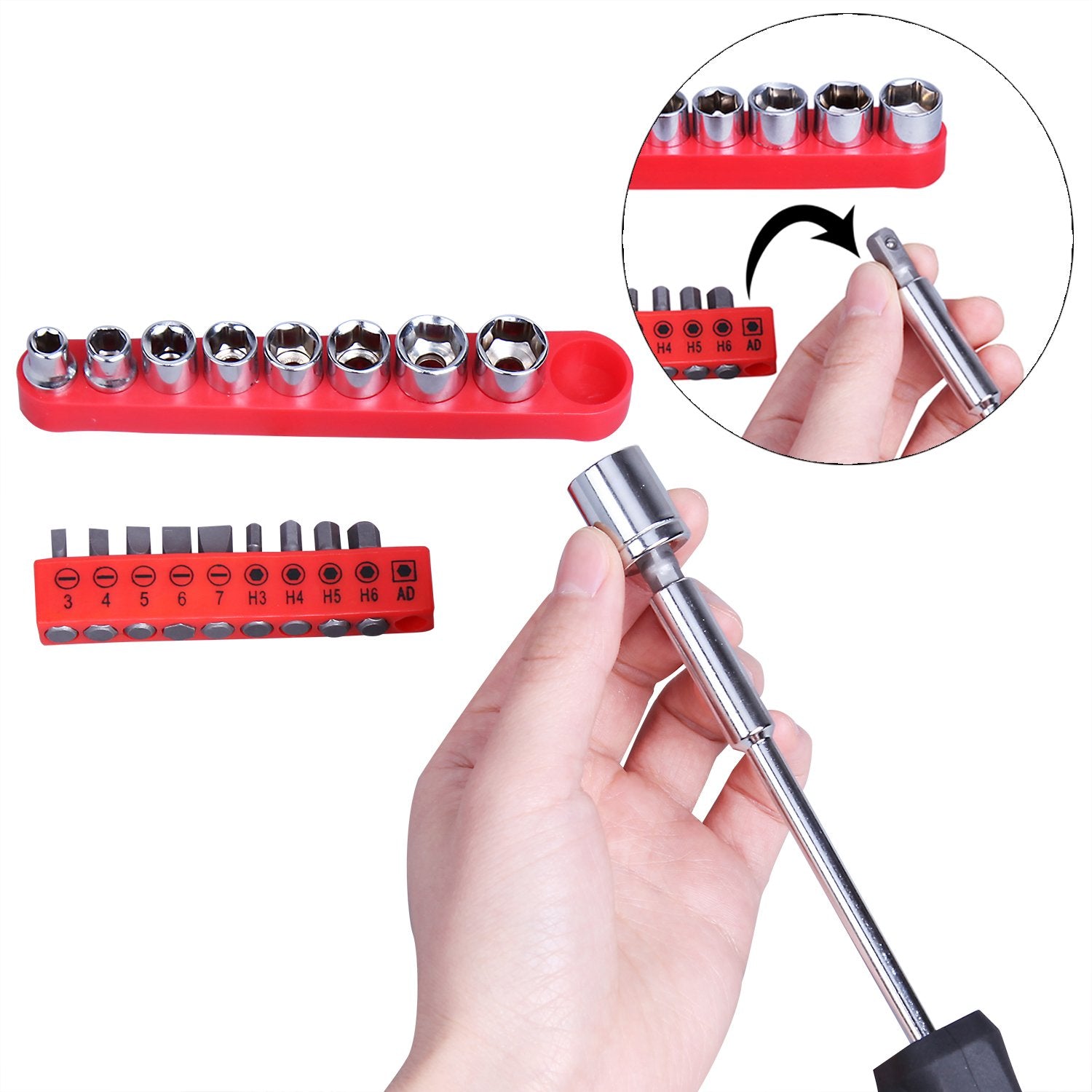 CARTMAN 148 Piece Automotive and Household Tool Set Perfect for Car Enthusiasts and DIY Home Repairs