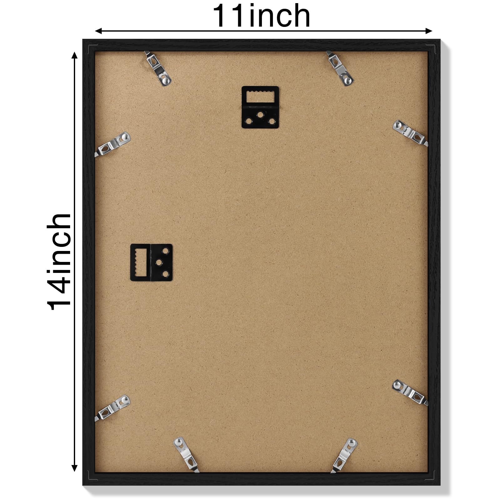 Vittanly 11x14 Picture Frame, Display Pictures 8x10 with Mat or 11x14 without Mat, Photo Frame for Wall Mounting, Black, 1 Pack