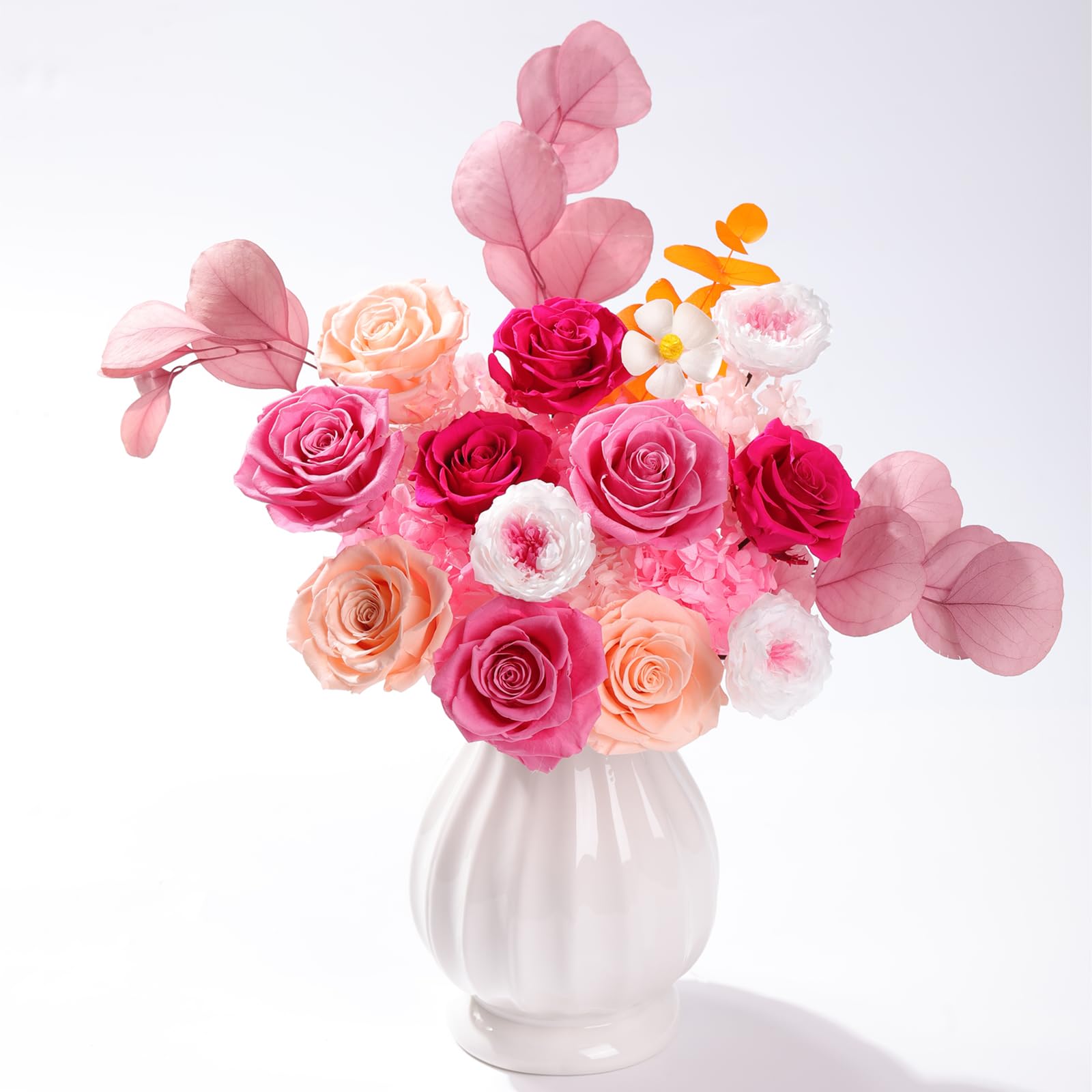 Lovenfold Flowers for Delivery Birthday Flowers Gift for Her,Preserved Flowers Bouquet 12 Roses Mixed Bouquet,Rose Gifts for Women Mom Grandma(Mixed 12 Pink-A Roses)