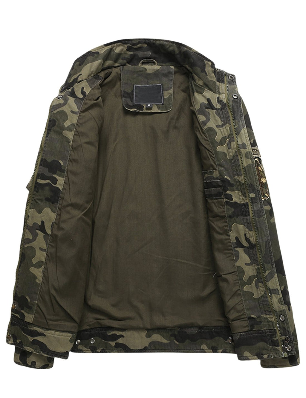 Springrain Men's Casual Military Jackets Camouflage Cotton Army Jacket Outwear(ArmyGreen, L)