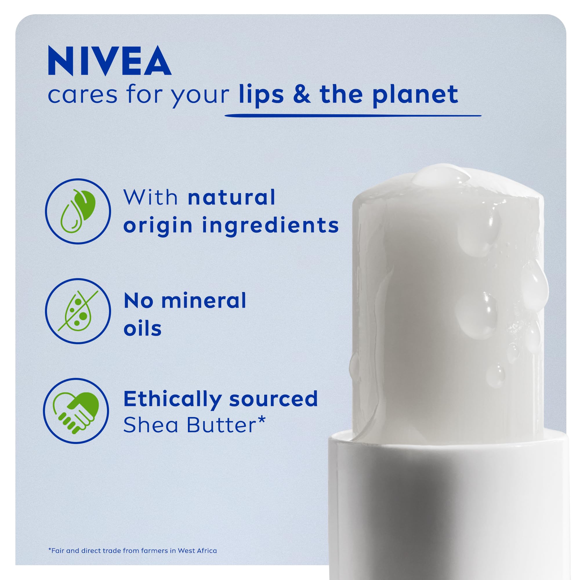 NIVEA Lip Balm Hydro Care with SPF 15 (4.8g), Hydrating Lip Balm with Shea Butter, Natural Oils and Vitamins, Provides 24 Hour Moisture and Protection
