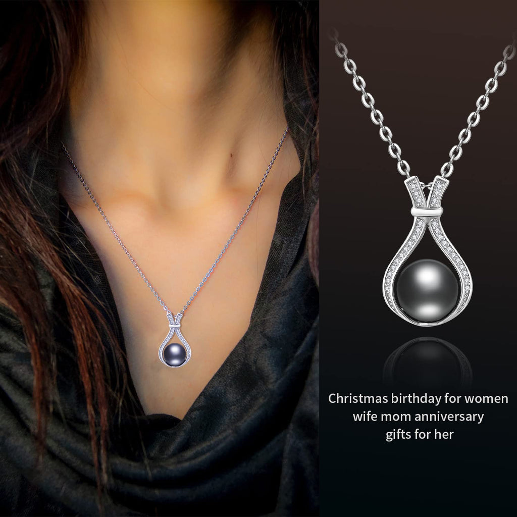 NONNYL Gifts for Wife-Wedding-Anniversary-Tahitian-Black-Pearl-Necklace for Women Birthday -Jewelry for Her Girlfriend Valentines Day Mothers Day -Gifts for Mom Anniversary Christmas for Her