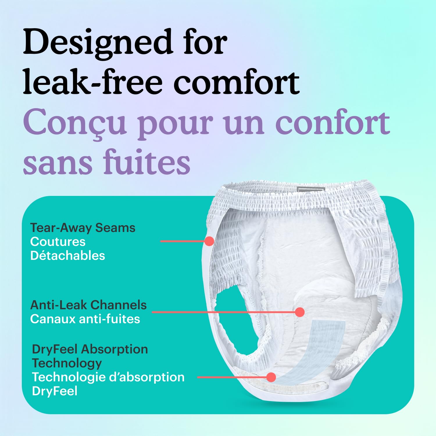 Because Overnight Absorbency Pull Ups - Adult Disposable Incontinence Underwear, Extra Absorbent Nighttime Briefs for Men and Women, White, XLarge, 20 Count