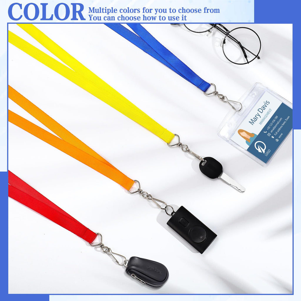 Prudiut 120 Pcs Breakaway Lanyard for Id Badges, 8 Color Breakaway Lanyards Break Away Lanyard with Swivel J Hook Lanyards Break Away for Id Badges and Keys