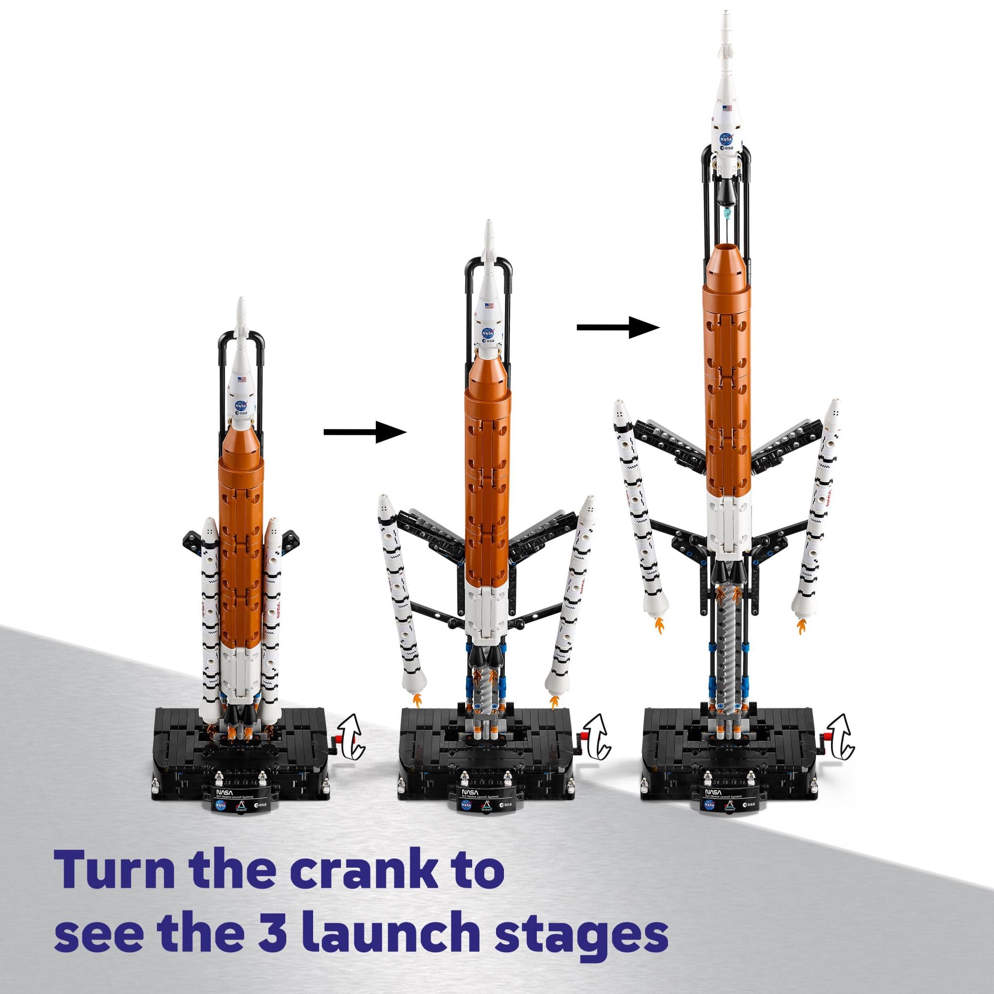 LEGO Technic NASA Artemis Space Launch System Rocket Building Toy for Boys & Girls - STEM Learning & Space Toy W/3-Stage Launch Function for Kids, Ages 9+ - Idea for Birthdays - 42221