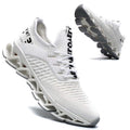 Vooncosir Men's Fashion Sneakers Breathable Mesh Running Shoes Blade Non Slip Soft Sole Casual Athletic Lightweight Walking Shoes(6.5,White)
