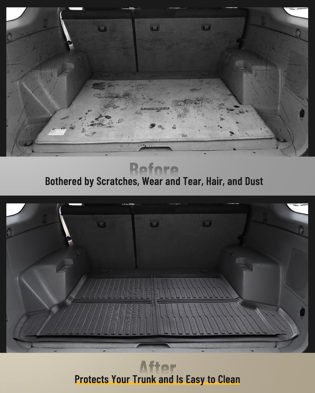 Car Floor Mats for Toyota 4Runner: 2003-2009 (4th Gen) Cargo Trunk Liner, All Weather Accessories Rubber Carpet Custom Fit for Toyota 4 Runner 2003 2004 2005 2006 2007 2008 2009 SUV (Only 5 Seat Model