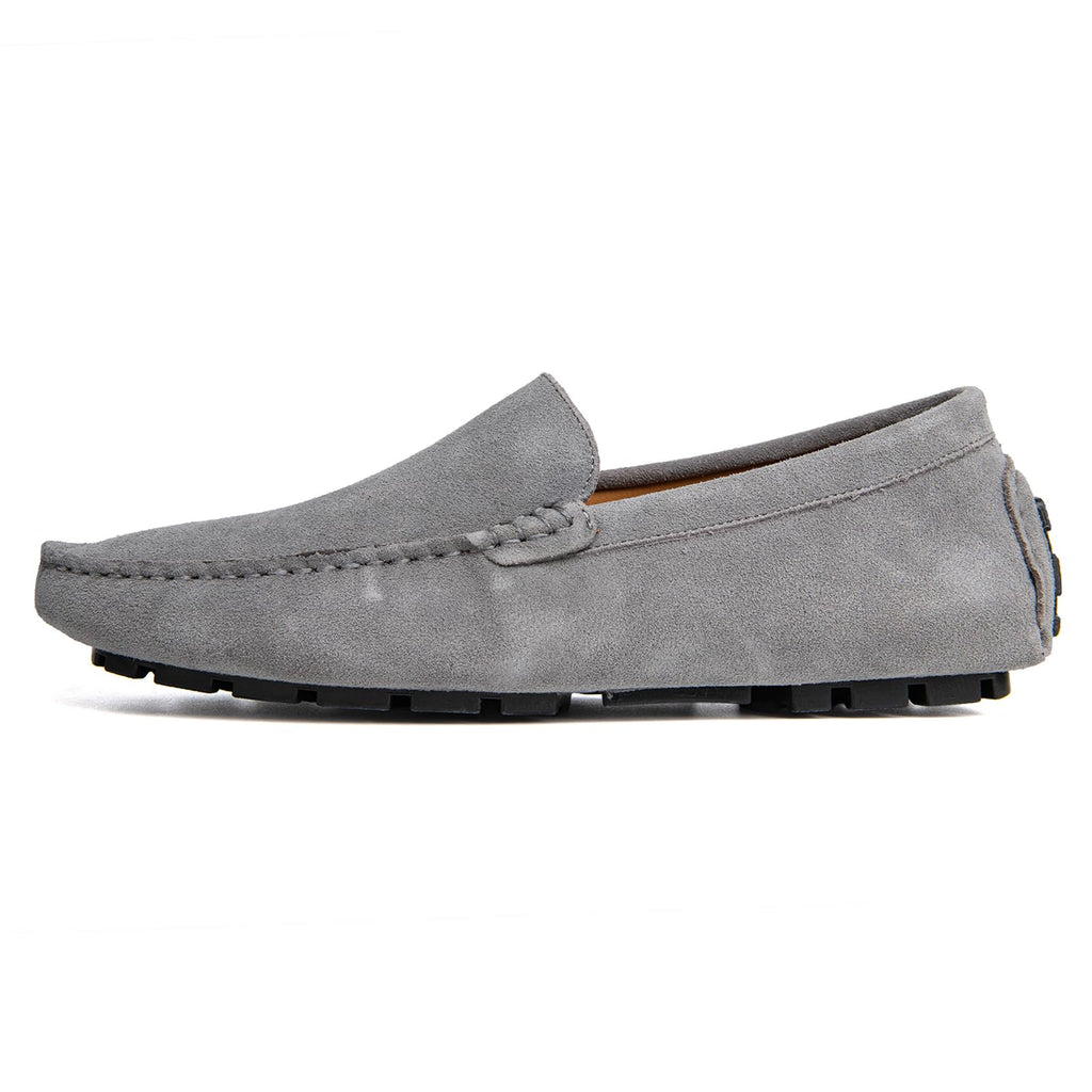 Go Tour Mens Handmade Suede Leather Casual Loafers Shoes Grey 11/46