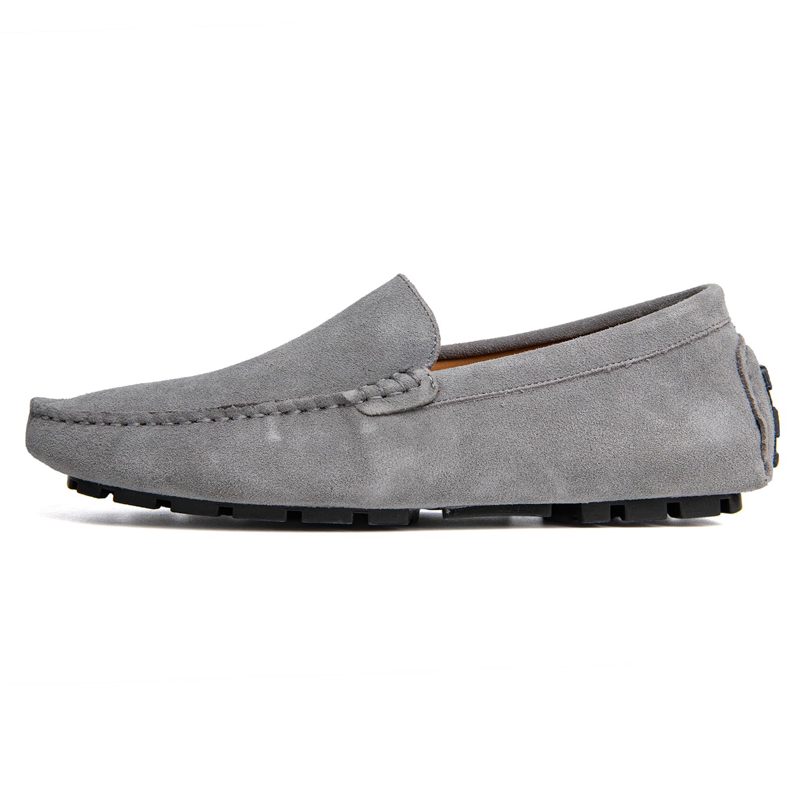 Go Tour Mens Handmade Suede Leather Casual Loafers Shoes Grey 11/46