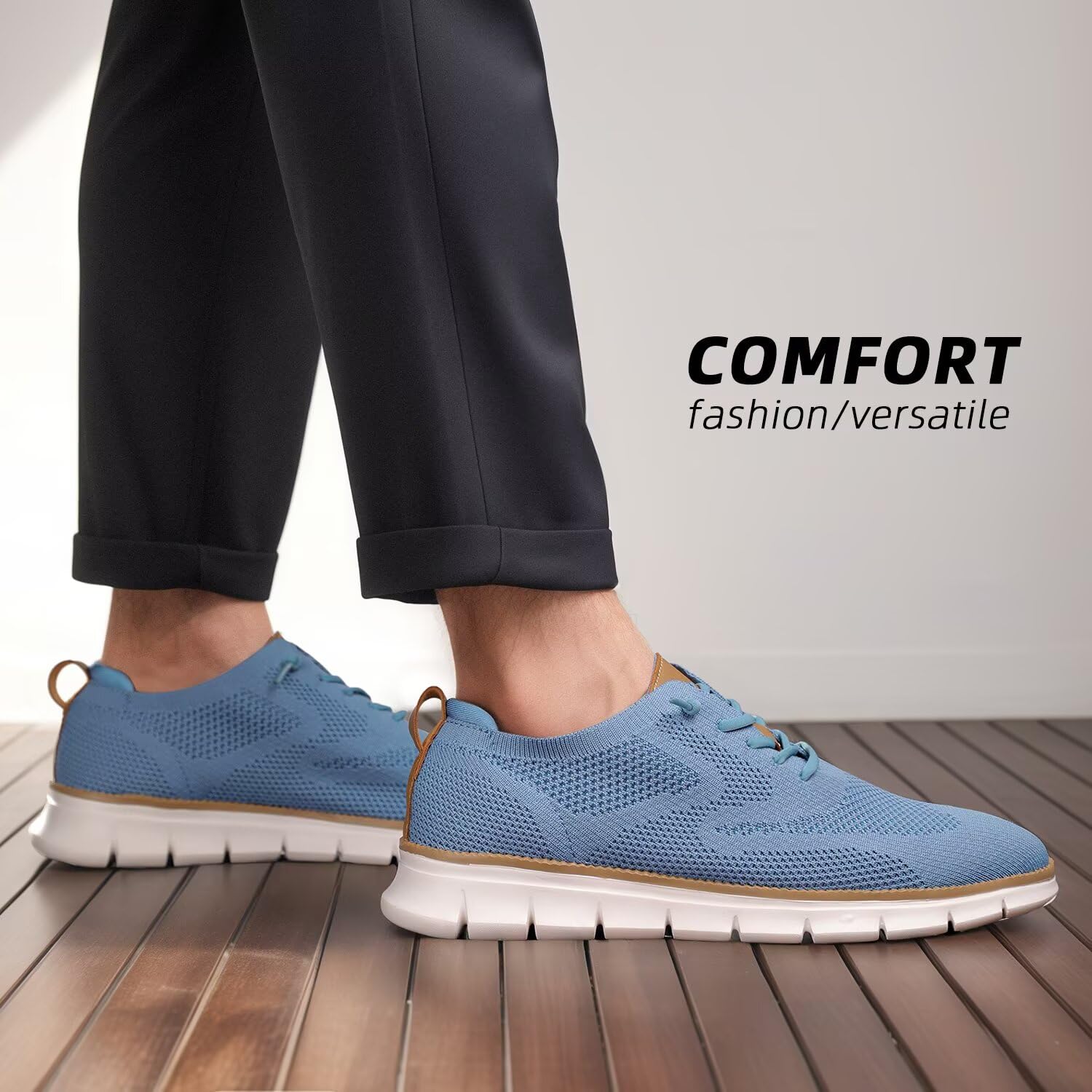 Men's Casual Business Shoes Fashion Mesh Dress Oxfords Walking Work Boat Sneakers Comfortable Lightweight