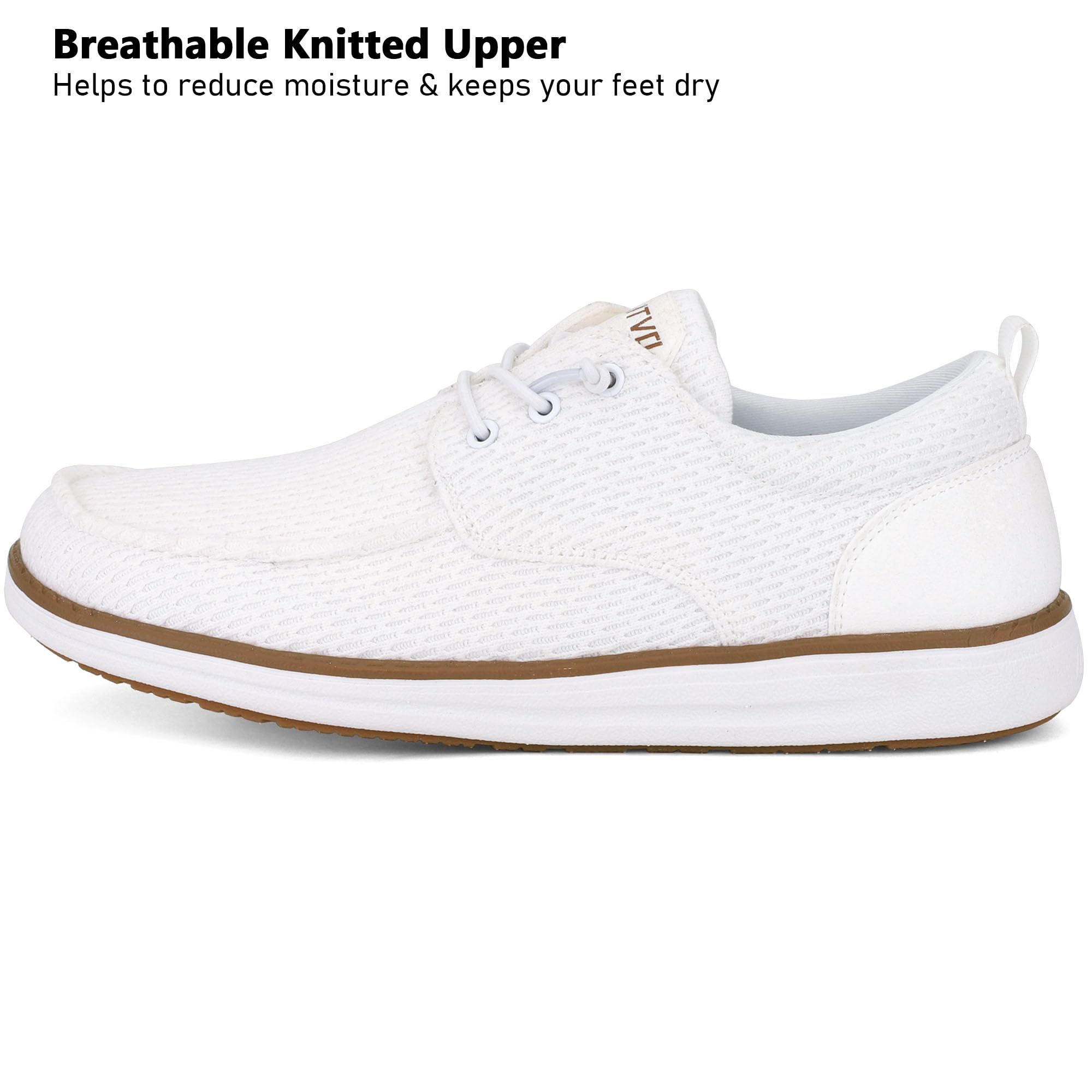 ASITVO Mens Wide Loafers Casual Slip On Walking Shoes Big Size 7 Width Toe Box Dress Boat Shoes White 40