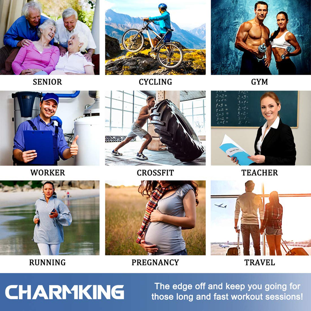 CHARMKING Compression Socks for Women & Men Circulation (3 Pairs) 15-20 mmHg is Best Athletic for Running, Flight Travel, Support, Cycling, Pregnant - Boost Performance, Durability (S/M,Black)