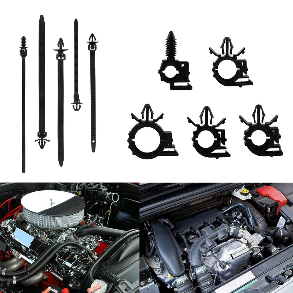 BELOMI Car Wire Loom Clips, Automotive Push Mount Cable Zip Tie, 150 Pcs Auto Wire Loom Routing Clip Assortment, Wiring Harness Clip and Fastener, Replacement Parts for Cars Boat Trailer