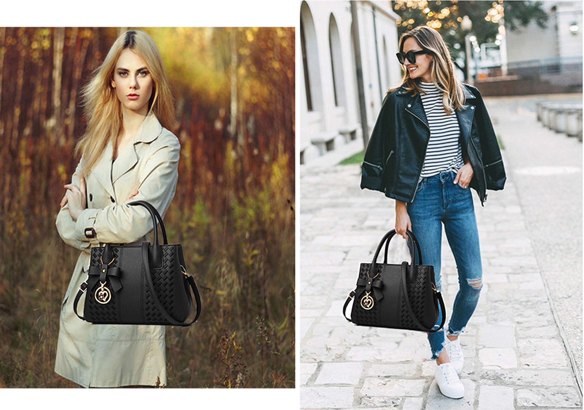 Jeniulet Purses and Handbags for Women Fashion Ladies PU Leather Top Handle Satchel Shoulder Tote Bags