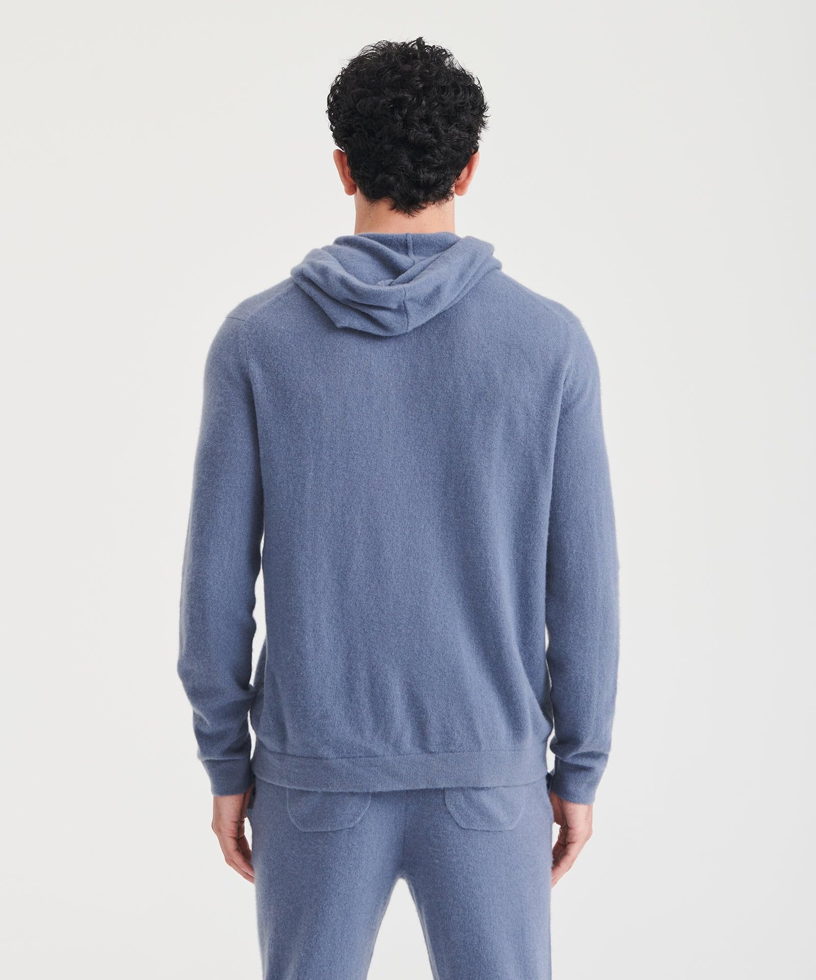 NAADAM Mens The Off-Duty Cashmere Hoodie Slate Blue