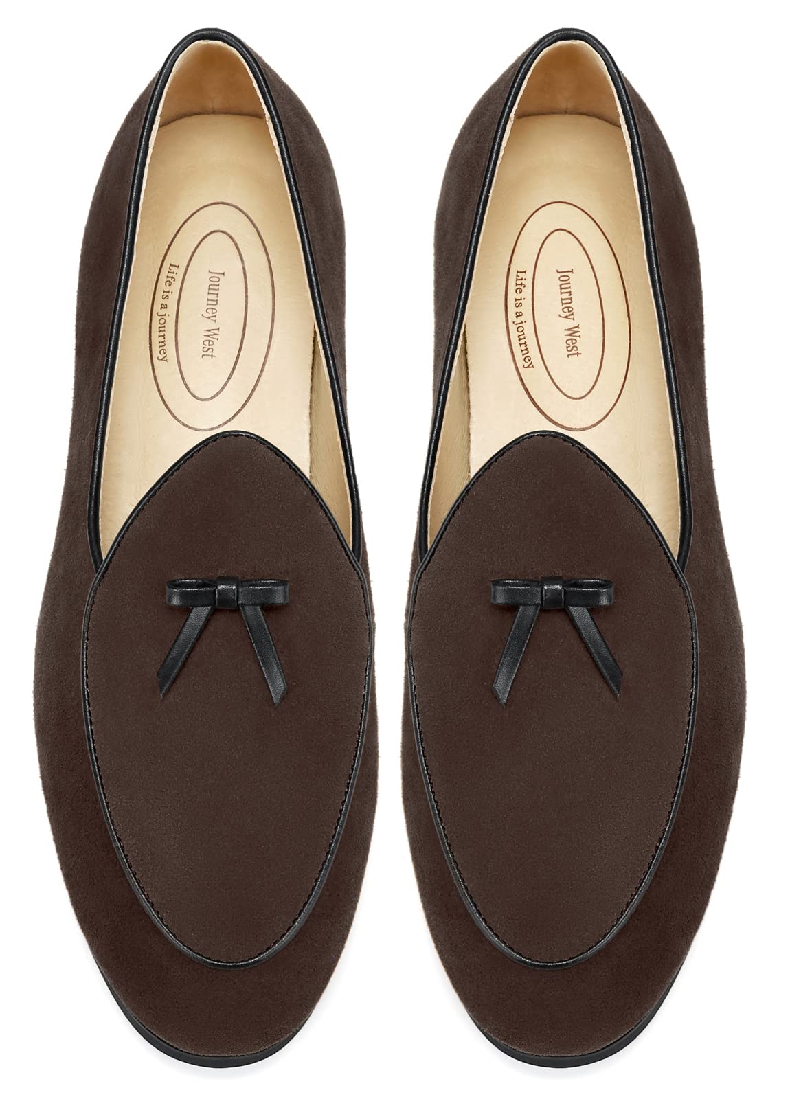 Journey West Men's Vintage Loafers for Men Belgian US 7