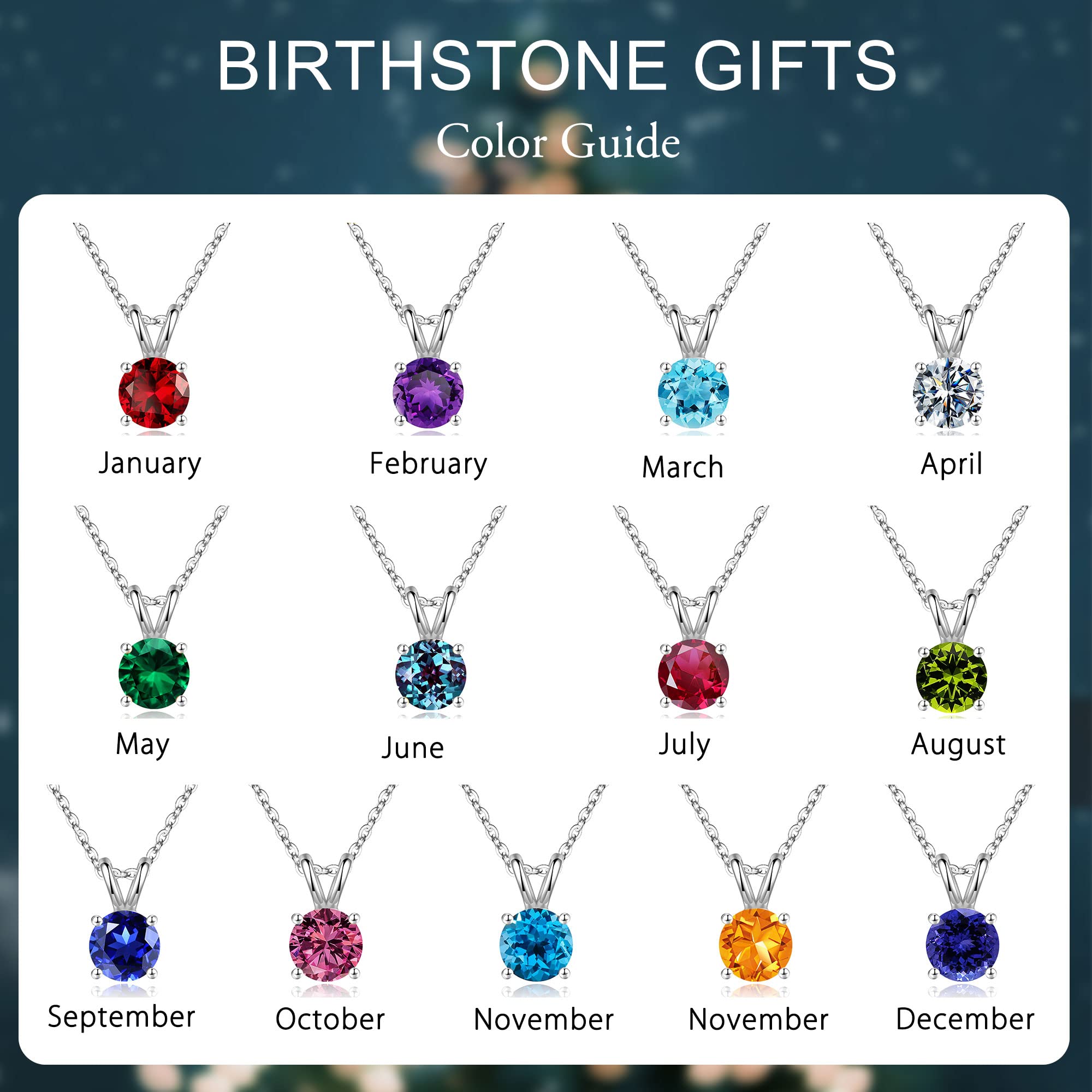 SMILEST Mothers Day Gifts for Mom Wife - Birthstone Necklace, 1CT Sparkle Round Cut Simulated Emerald Necklace 925 Sterling Silver Green May Birthstone Necklaces Mothers Day Jewelry Gifts