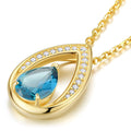 Iefil Simulated Aquamarine Jewelry for Women - March Birthstone Necklace | Wife Birthday Gift Ideas, Anniversary Women Gifts