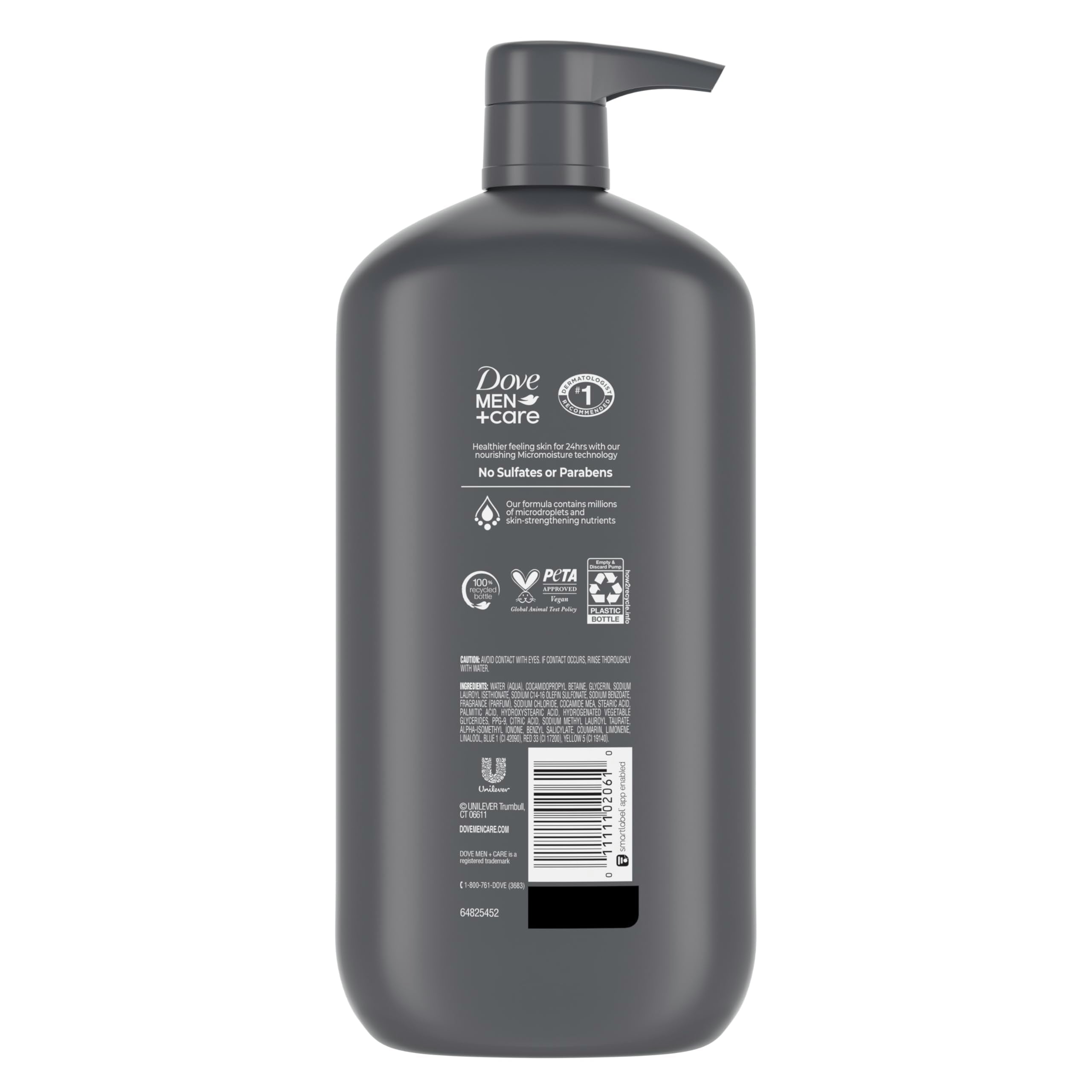DOVE MEN + CARE Body and Face Wash Hydrating Clean Comfort Men's Body Wash with 24-Hour Nourishing Micromoisture Technology 30 oz