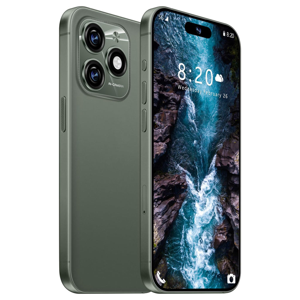 SZV 15 Ultra 16+1TB Unlocked Cell Phone,Smartphone 6.85" HD Screen Unlocked Phones,Battery 7000mAh Android 14,5G/Face ID/Fingerprint Unlock/Dual SIM/GPS (Green, 16+1TB)