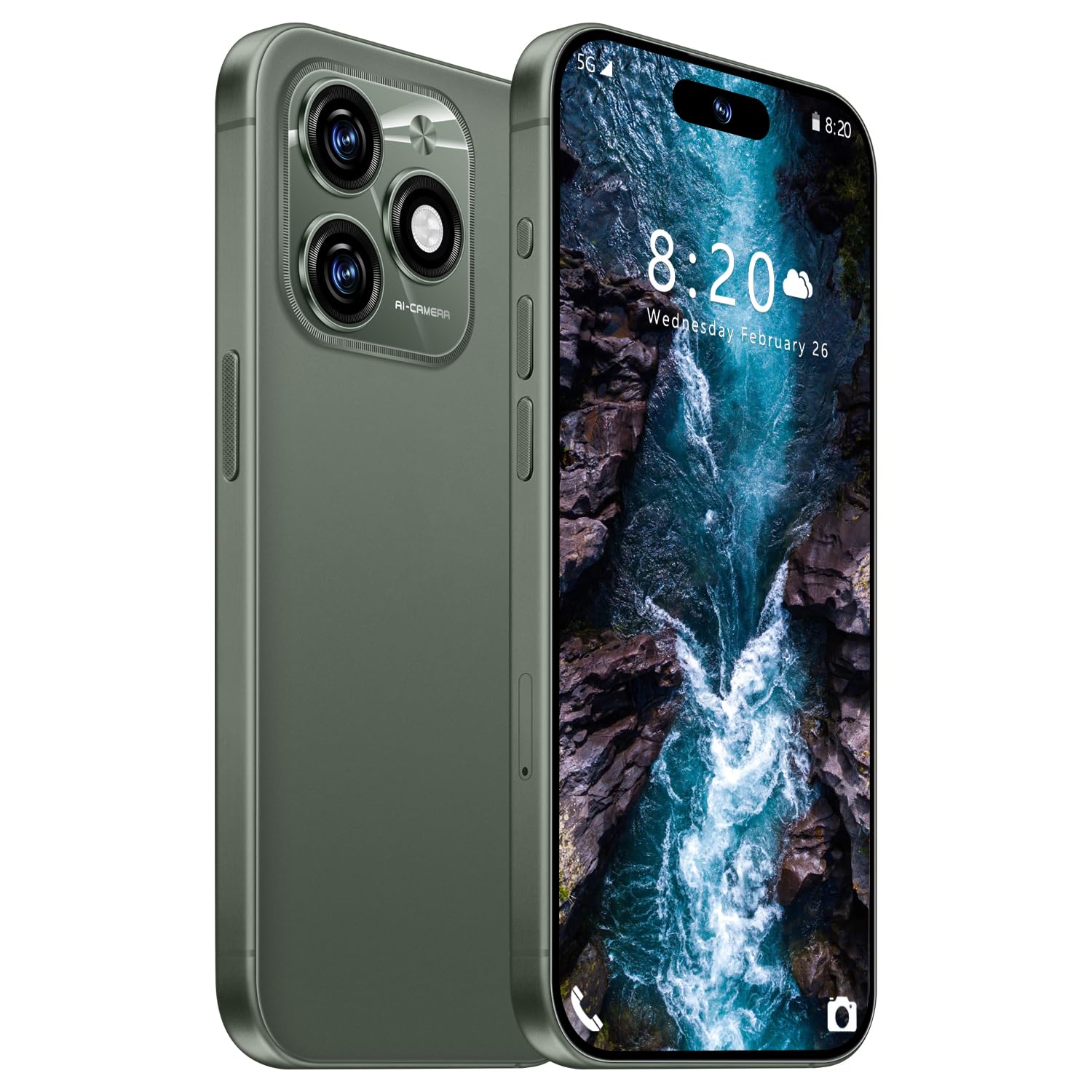 SZV 15 Ultra 16+1TB Unlocked Cell Phone,Smartphone 6.85" HD Screen Unlocked Phones,Battery 7000mAh Android 14,5G/Face ID/Fingerprint Unlock/Dual SIM/GPS (Green, 16+1TB)