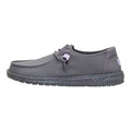 HEYDUDE Wendy Canvas Dark Grey Size 8, Women’s Shoes, Slip-on Loafers, Comfortable & Light-Weight