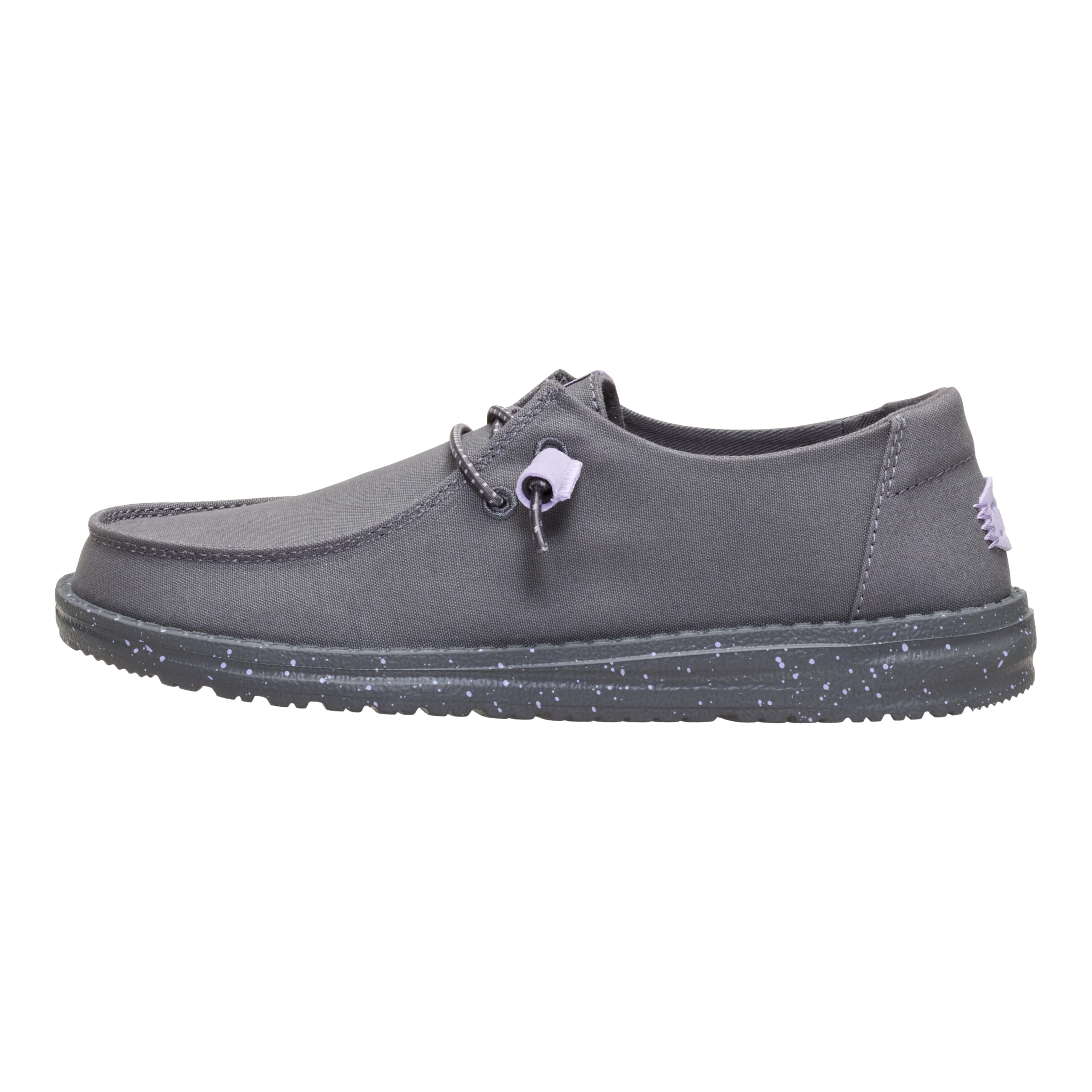 HEYDUDE Wendy Canvas Dark Grey Size 8, Women’s Shoes, Slip-on Loafers, Comfortable & Light-Weight
