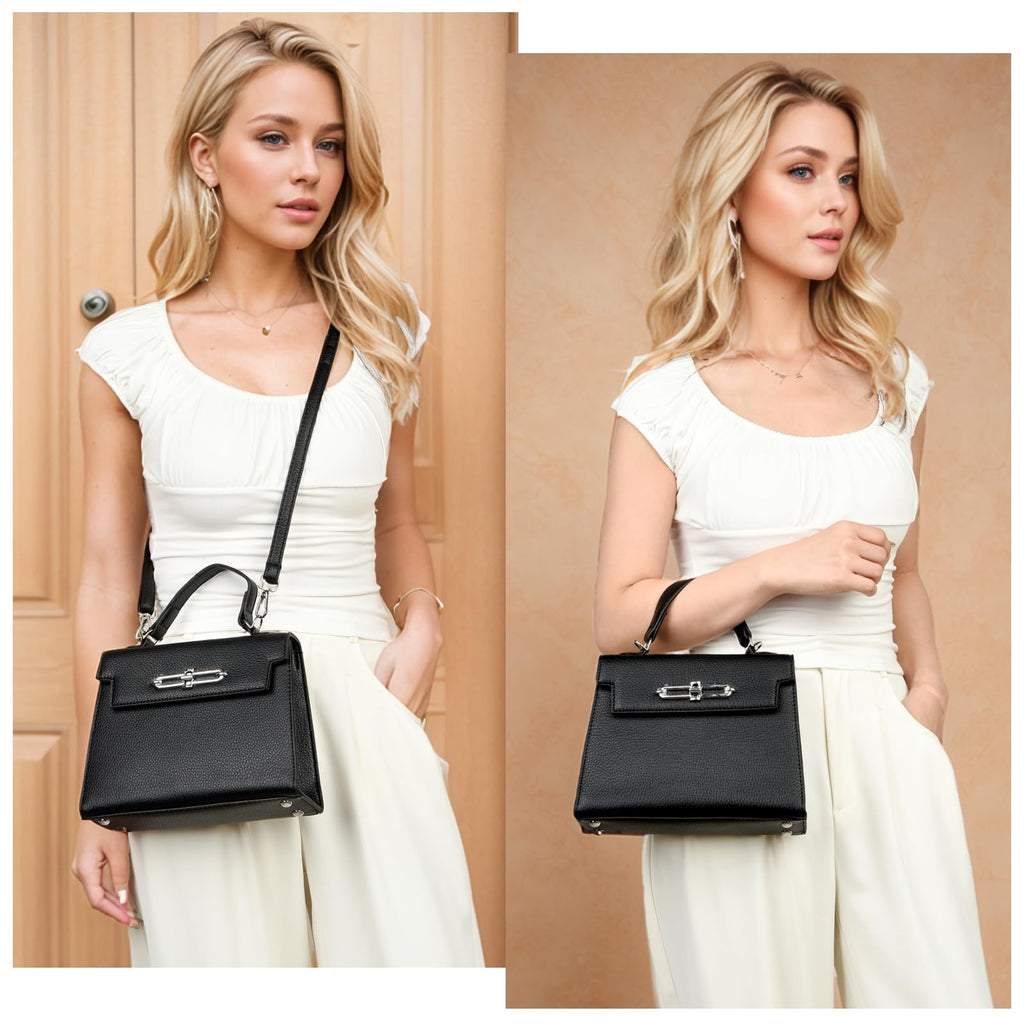 Eslcorri Top Handle Crossbody Bags for Women, Leather Small Clutch Purses and Handbags Elegant Shoulder Evening Bag, Khaki