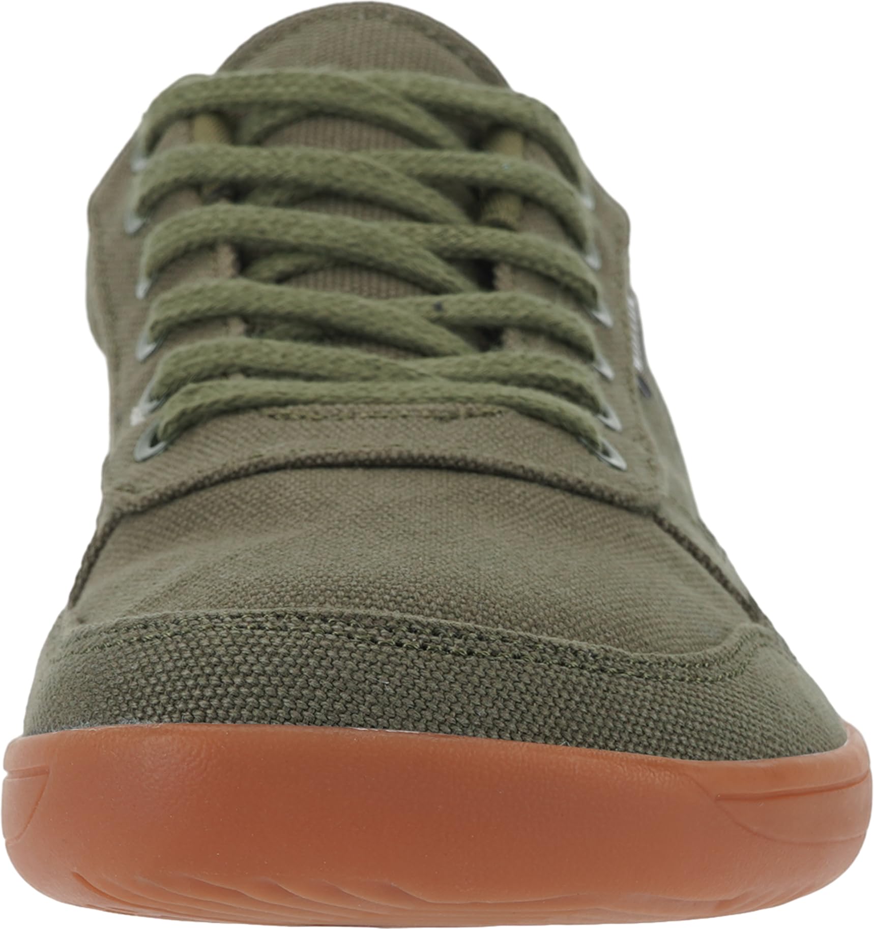 WHITIN Wide Toe Box Barefoot Shoes for Men Canvas Minimalist Zero Drop Sole Sneakers Size 11 11W Walking Training Green Gum 45
