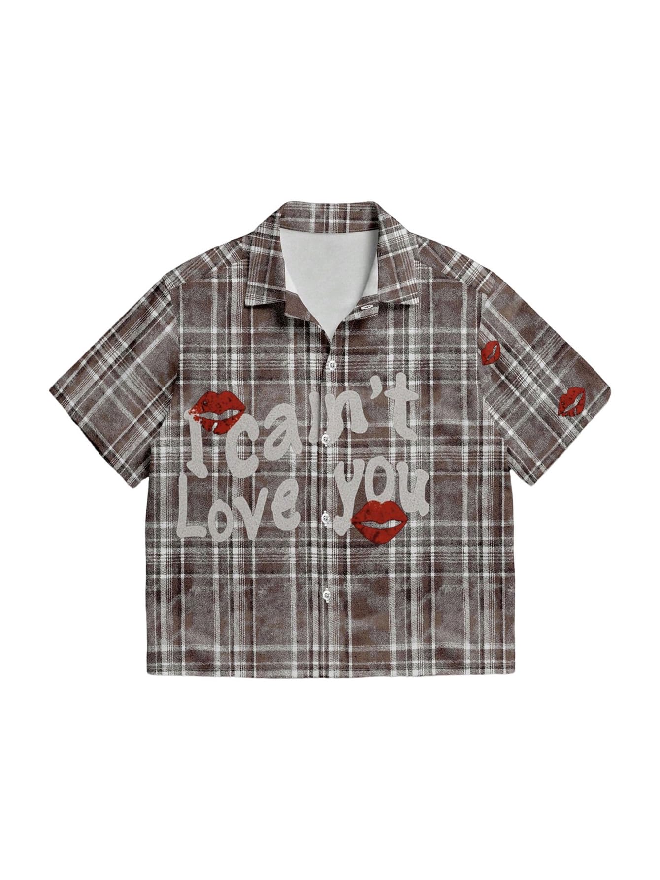 GORGLITTER Men's Striped Boxy Copped Shirt Pocket Patched Button Up Short Sleeve Baggy Cropped Tops Multicolor Large