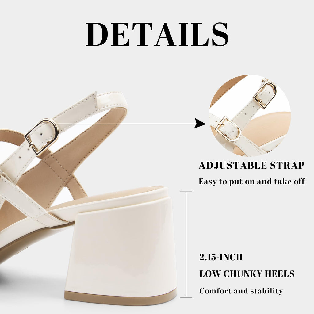 AprCoco Womens Mary Jane Chunky Low Heels Pumps Square Toe Buckle Strap Wedding Party Dress Shoes,Size 06，Beige