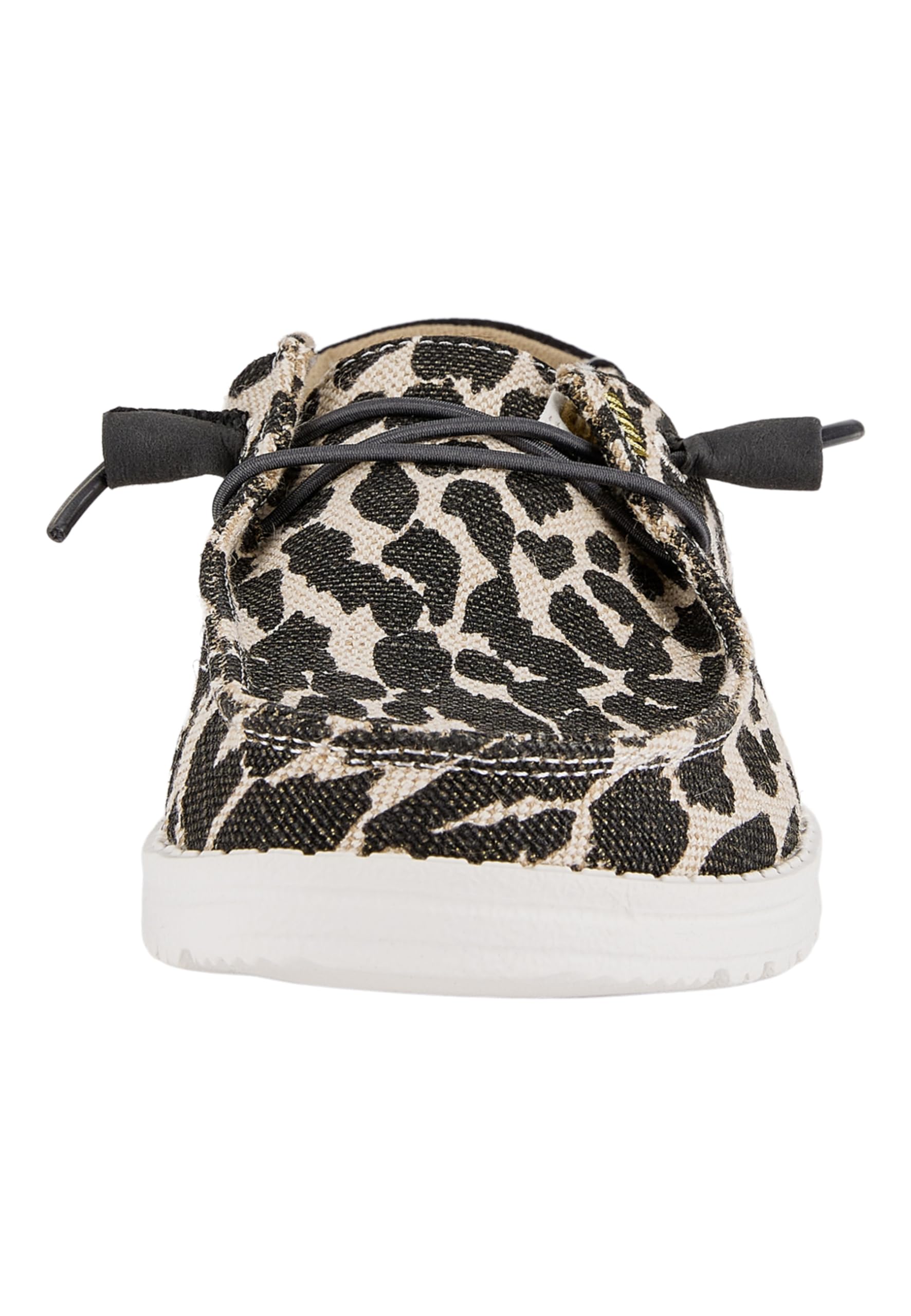 HEYDUDE Women's Wendy Leopard Sparkle Tan Size 8 | Women's Shoes | Women's Slip On Loafers | Comfortable & Light-Weight