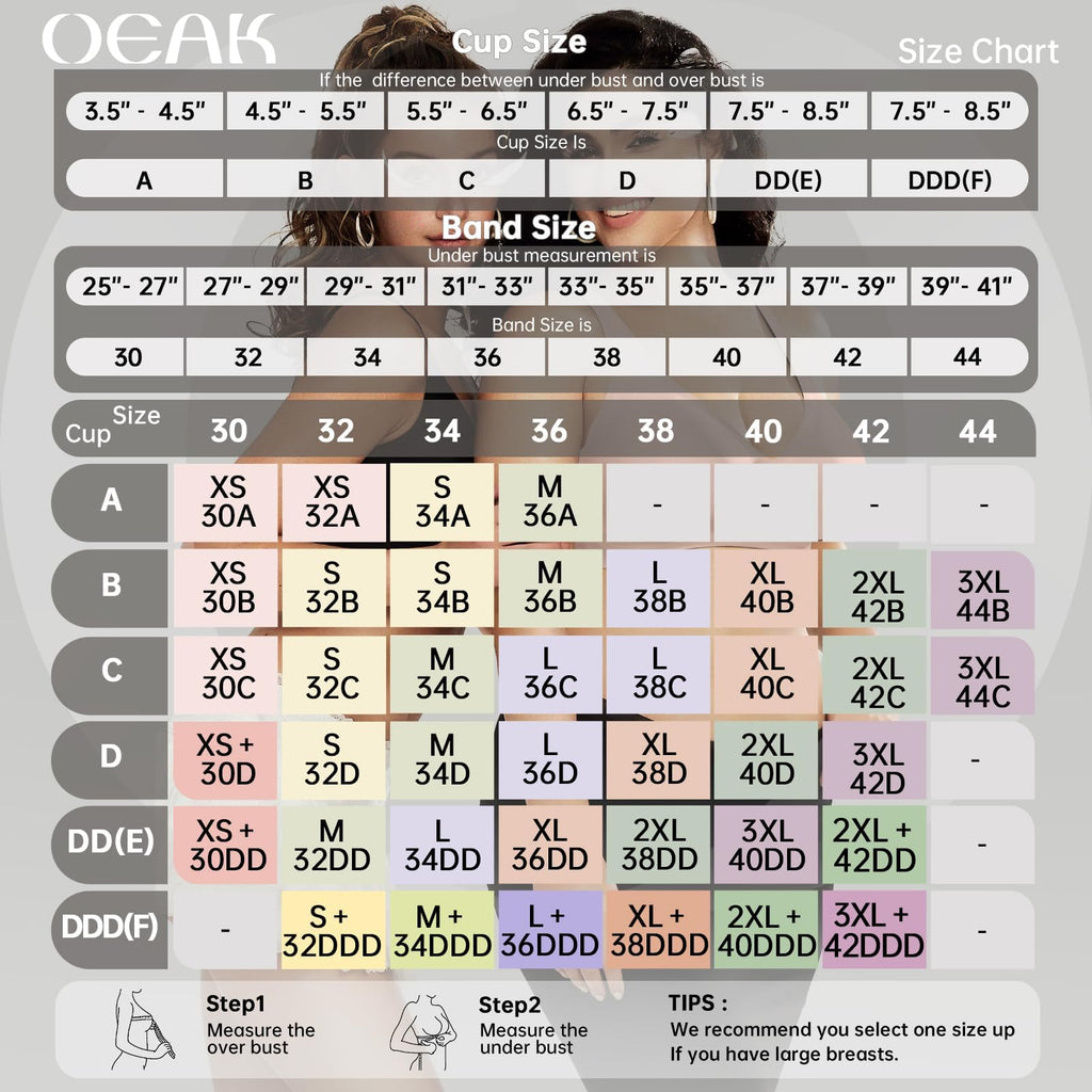OEAK Womens Deep V Bras Wireless Comfortable Bra Supportive No Underwire Bras Tshirt Push Up Bralettes Plunge Seamless Bra Beige L