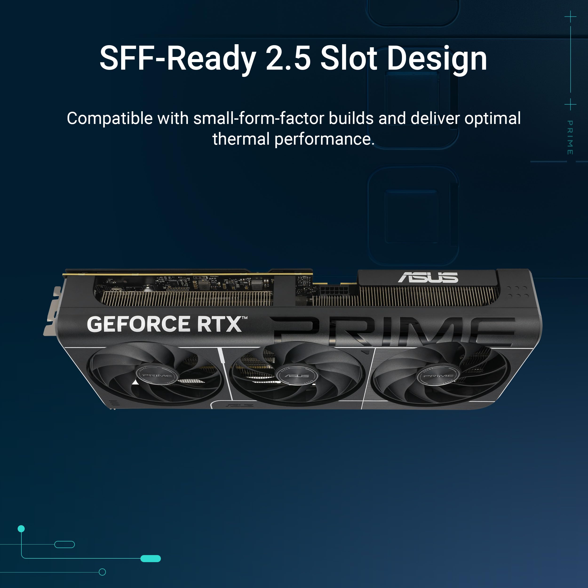 ASUS The SFF-Ready Prime GeForce RTX™ 5070 OC Edition Graphics Card, NVIDIA, Desktop (PCIe® 5.0, 12GB GDDR7, HDMI®/DP 2.1, 2.5-Slot, Axial-tech Fans, Dual BIOS)