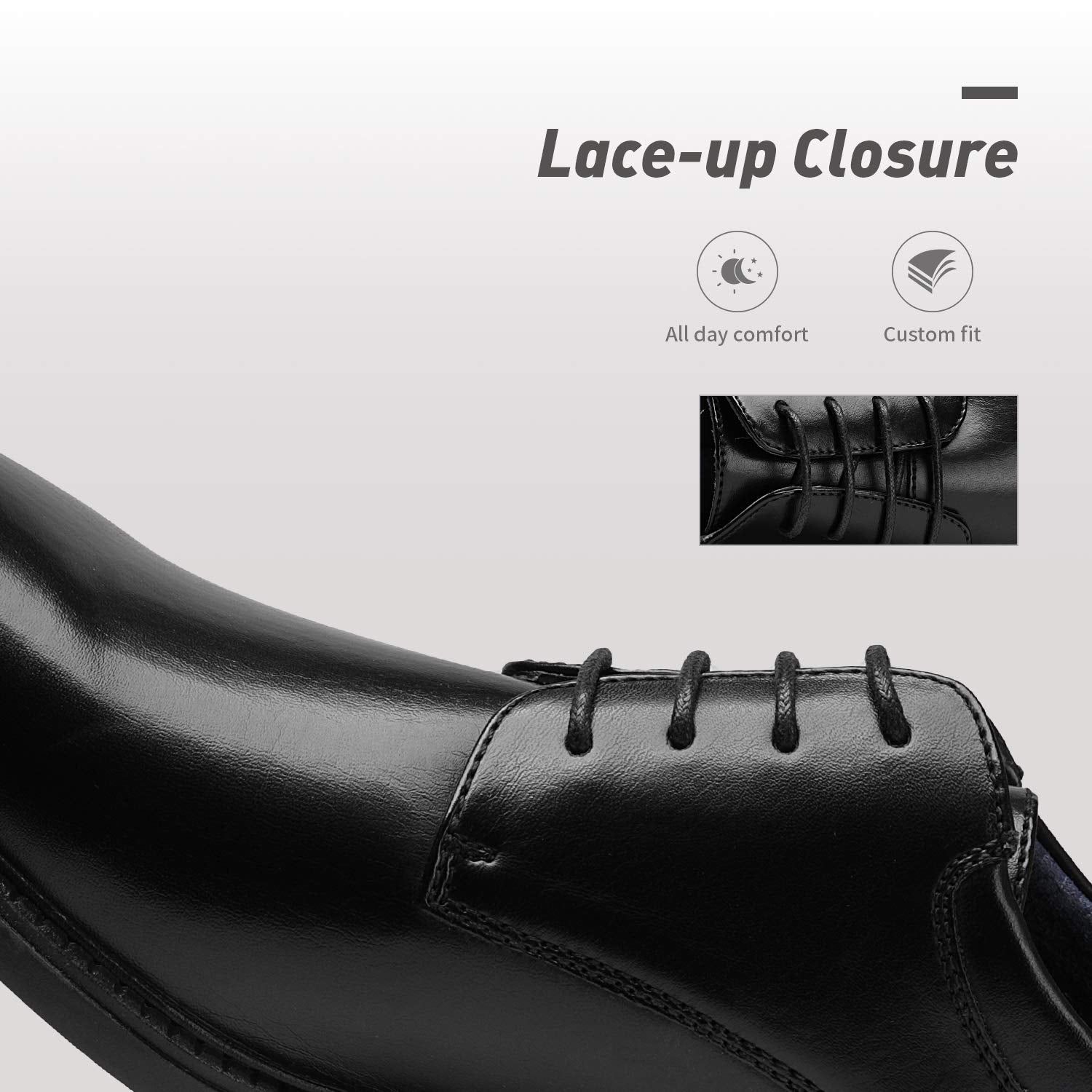Bruno Marc Men's Dress Oxford Shoes Classic Lace Up Formal Shoes,Size 12W,Black,DOWNINGWIDE-02