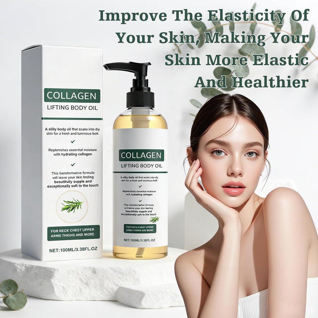 2PCS Hydrating Collagen Oil for Body & After Shower,Anti Aging Moisturizing Body Oil,Lightweight Non-Greasy for Women & Men