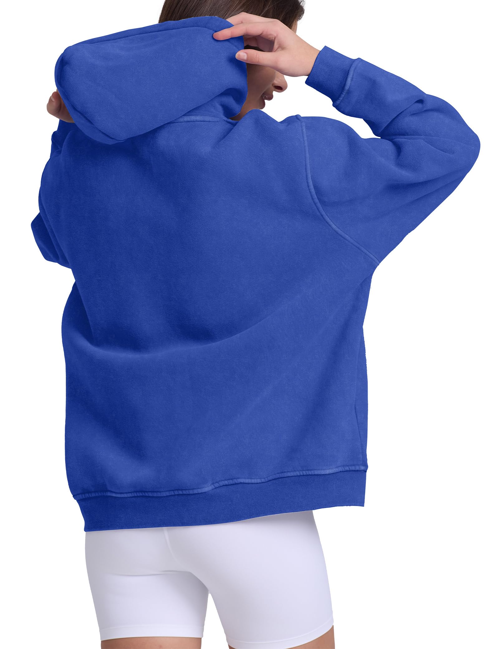 Hatant Oversized Hoodie Sweatshirts for Women Couples Heavyweight Hoodies Pullover Vintage Acid Wash Sweaters Hoodies with Pocket Women's Fashion Hoodies Sweatshirts 2026 Blue-S
