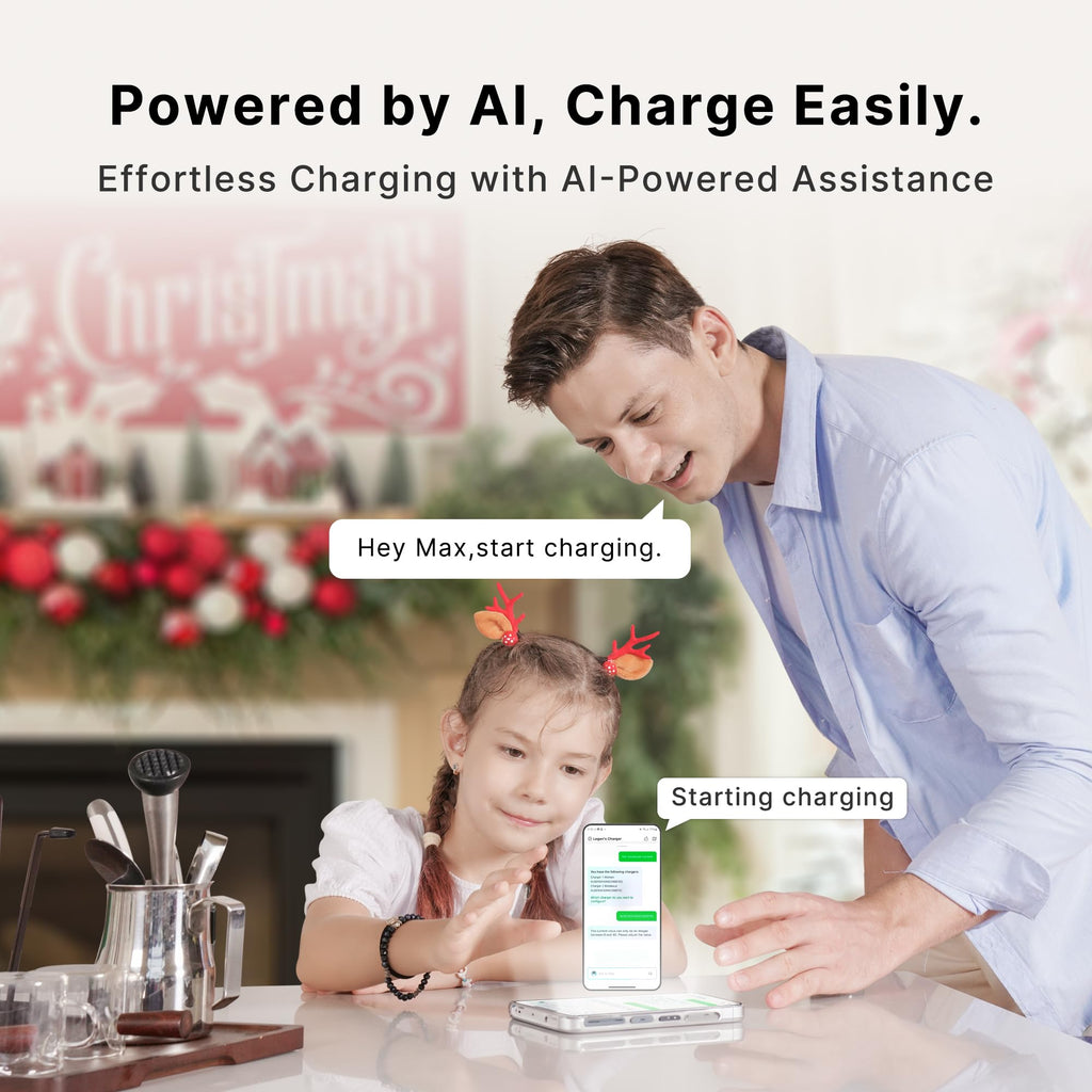 Autel Level 2 EV Charger 40 Amp Home Smart AI Electric Vehicle (EV) Charger, Wi-Fi and Bluetooth Enabled EVSE, with in-Body Holster and 25-Foot Cable NEMA 14-50 Plug(Dark Gray)